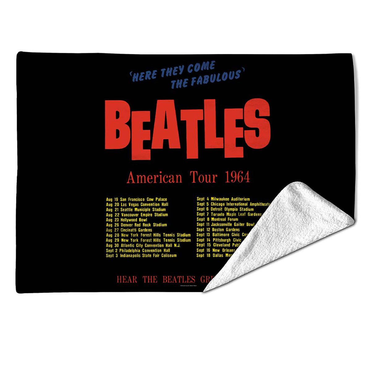 The Beatles Sherpa Fleece Blanket: America Tour Black (Multicolour) (Large)