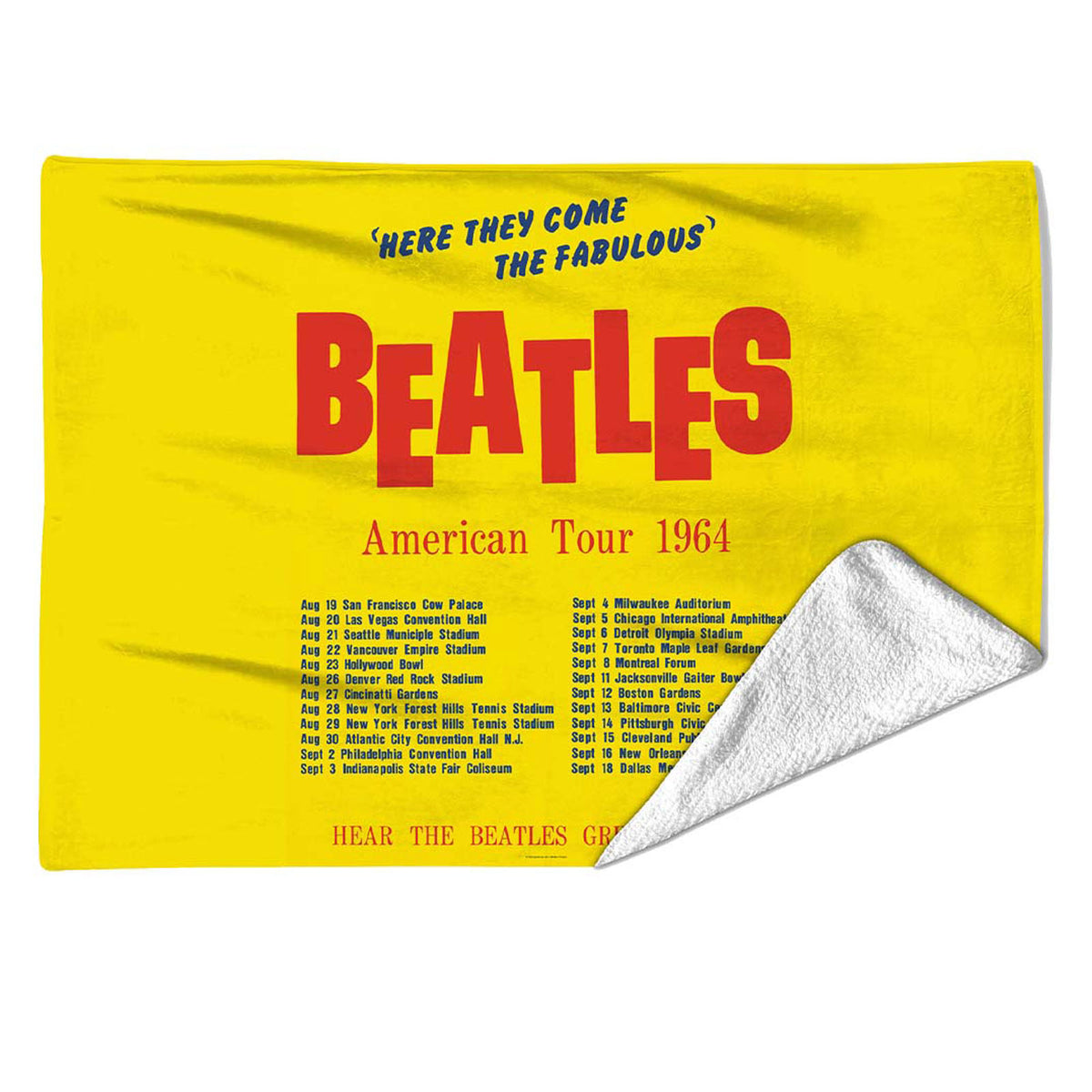 The Beatles Sherpa Fleece Blanket: America Tour Yellow (Multicolour) (Large)