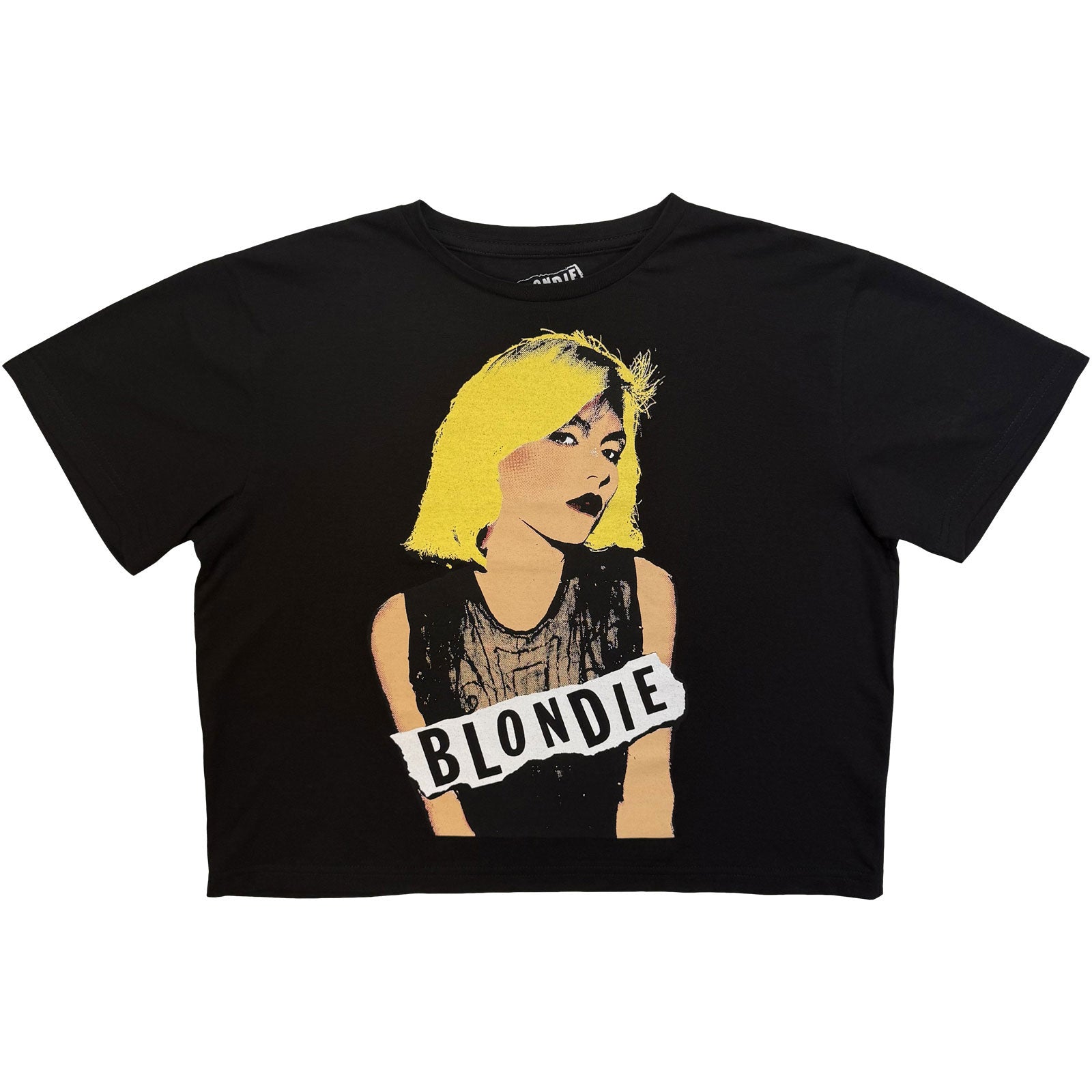 Blondie Ladies Crop Top: Side Glance (Black)