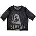 Blondie Ladies Mesh Crop Top: Mic Stand (Black)