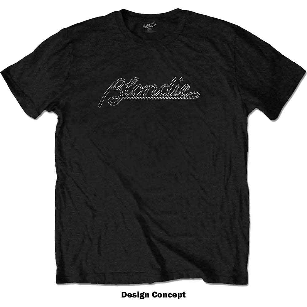 Blondie Unisex T-Shirt: Logo (Black) (Embellished)