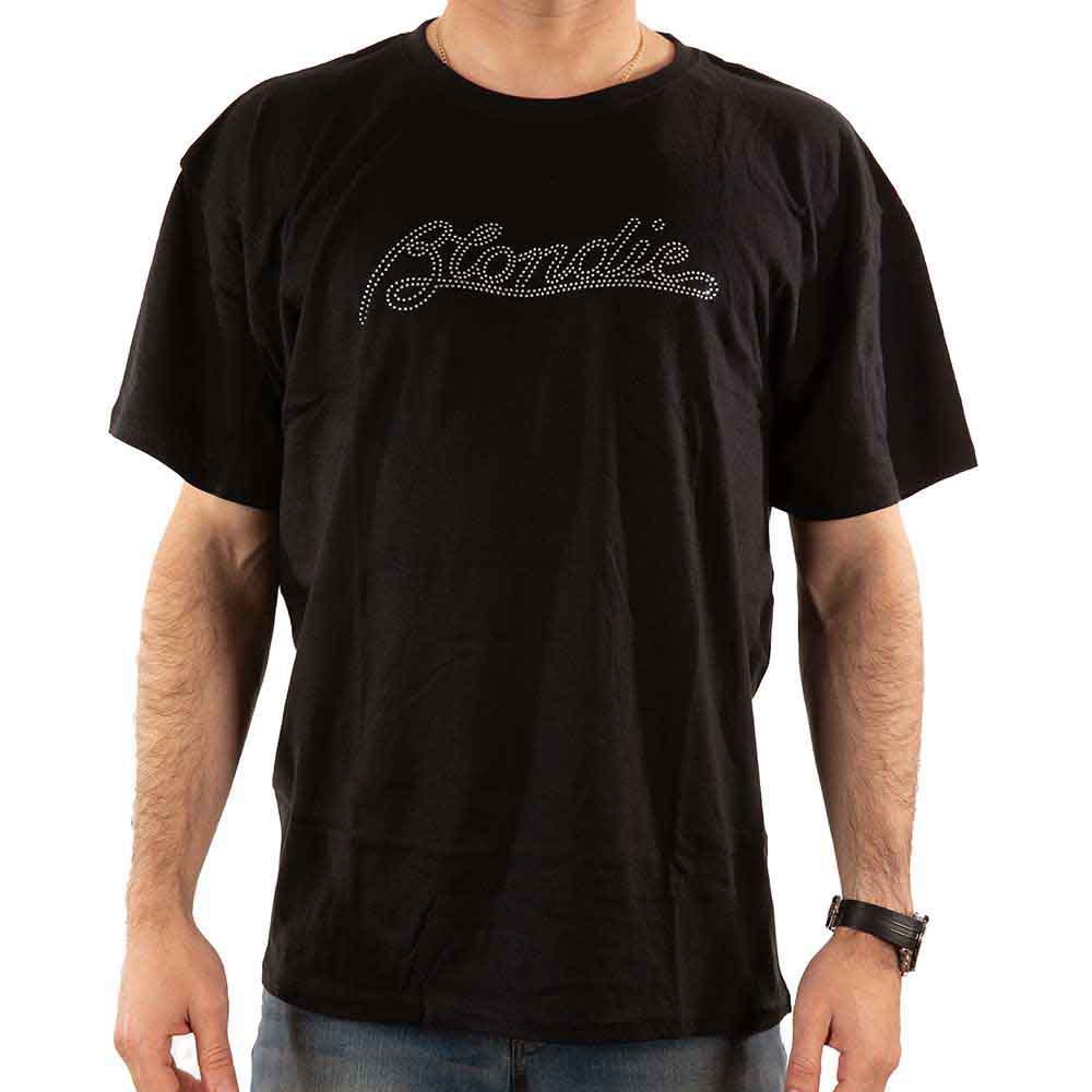 Blondie Unisex T-Shirt: Logo (Black) (Embellished)
