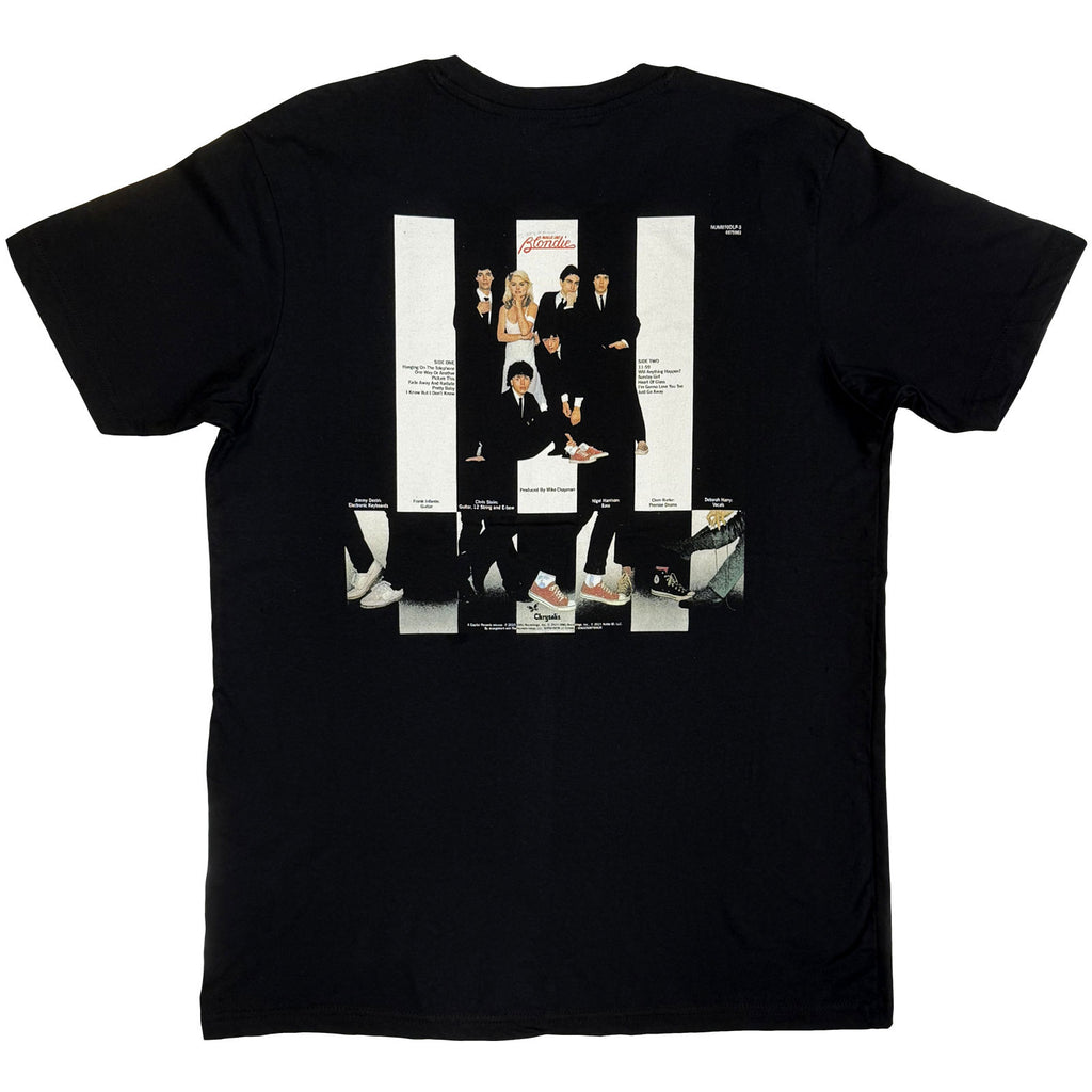 Blondie Unisex T-Shirt: Parallel Lines (Black) (Back Print)