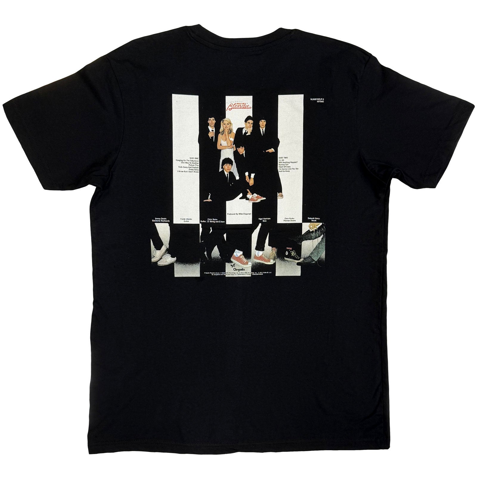 Blondie Unisex T-Shirt: Parallel Lines (Black) (Back Print)