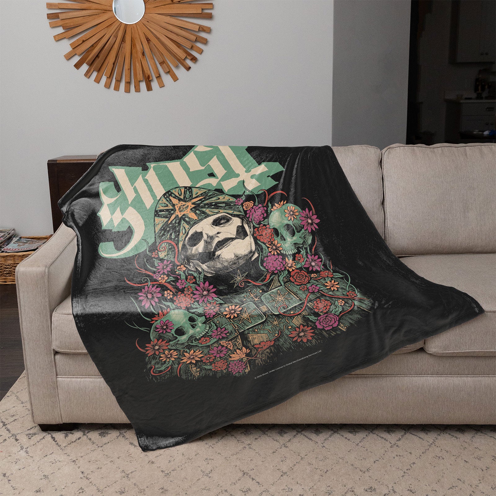 Ghost Sherpa Fleece Blanket: Bliss (Multicolour) (Double)