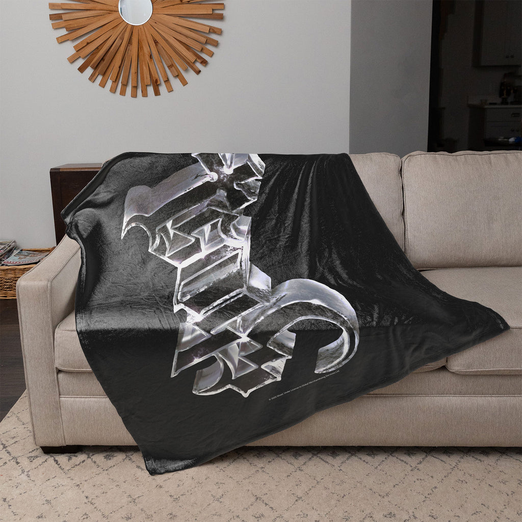 Ghost Sherpa Fleece Blanket: Chrome Logo (Multicolour)(Single)