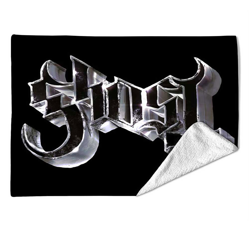 Ghost Sherpa Fleece Blanket: Chrome Logo (Multicolour)(Single)