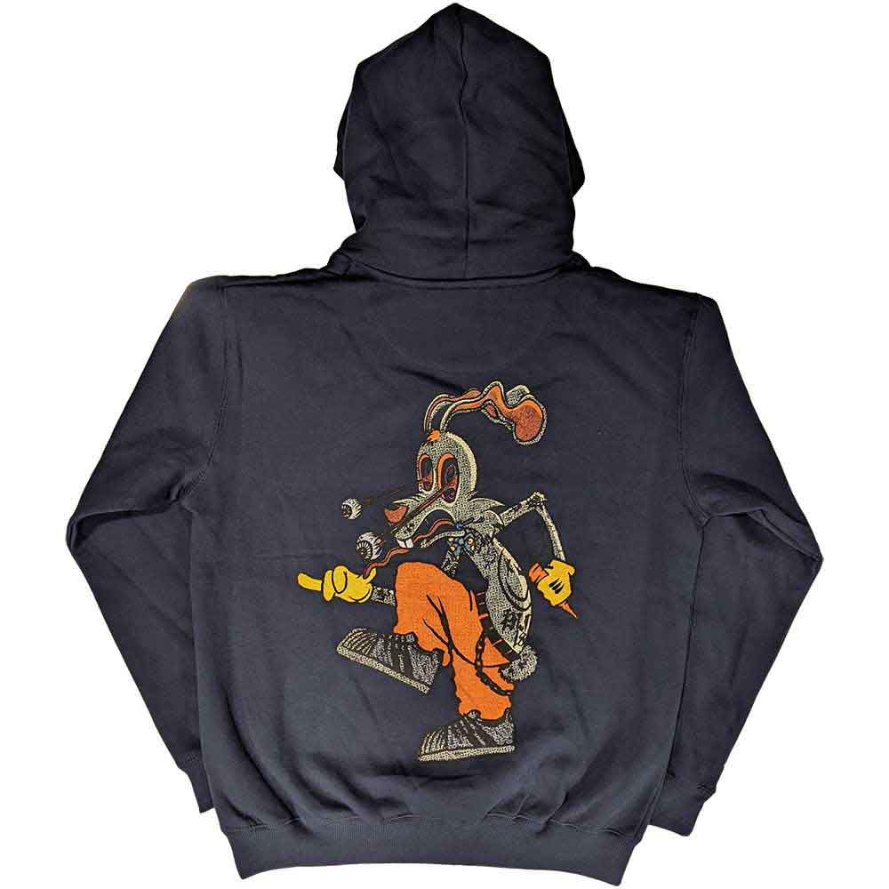Blink-182 Unisex Pullover Hoodie: Roger Rabbit (Navy Blue) (Back Print)