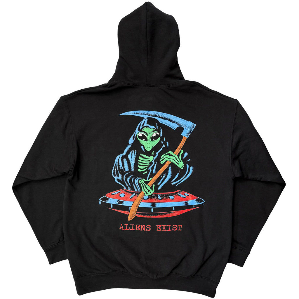 Blink-182 Unisex Pullover Hoodie: Alien Reaper (Black) (Back Print)