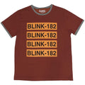 Blink-182 Unisex Ringer T-Shirt: Logo Repeat (Red)