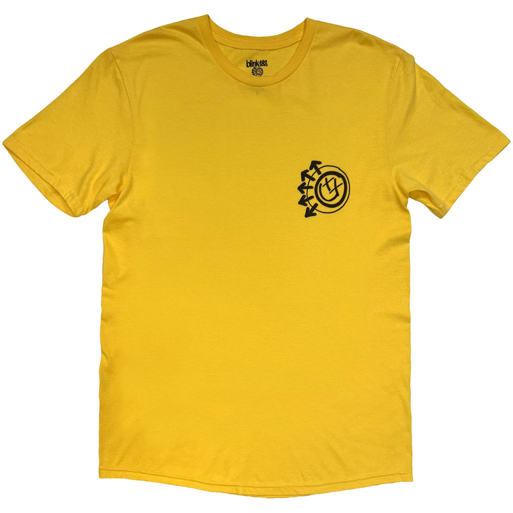 Blink-182 Unisex T-Shirt: Collage (Yellow) (Back Print)