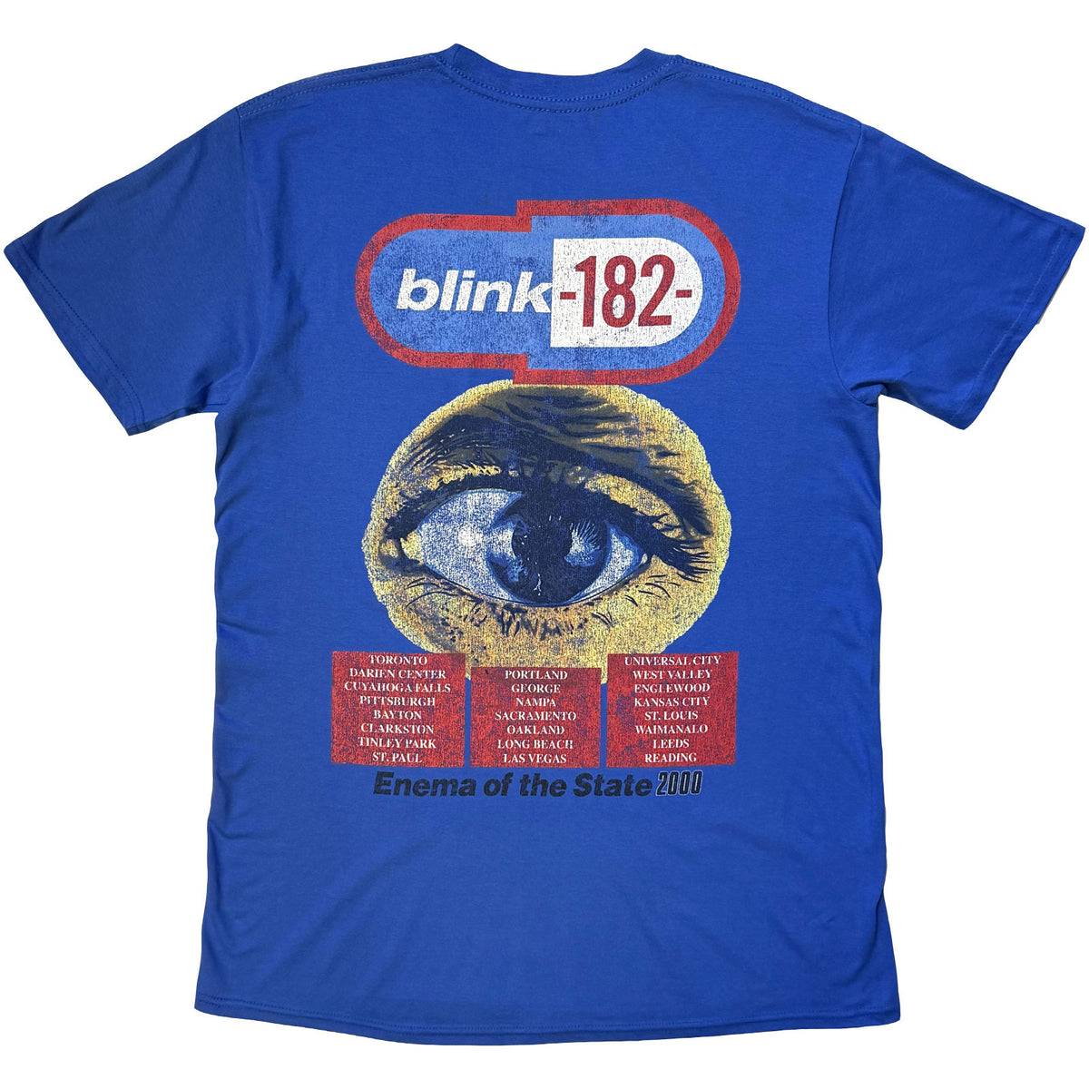 Blink-182 Unisex T-Shirt: Enema Of The State (Blue) (Back Print)