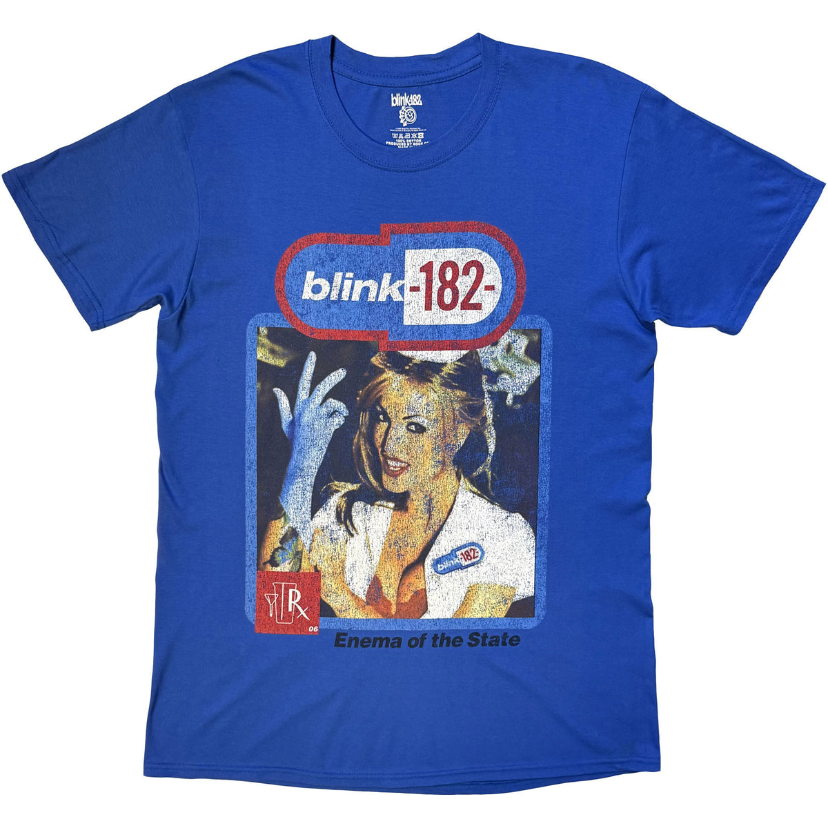 Blink-182 Unisex T-Shirt: Enema Of The State (Blue) (Back Print)