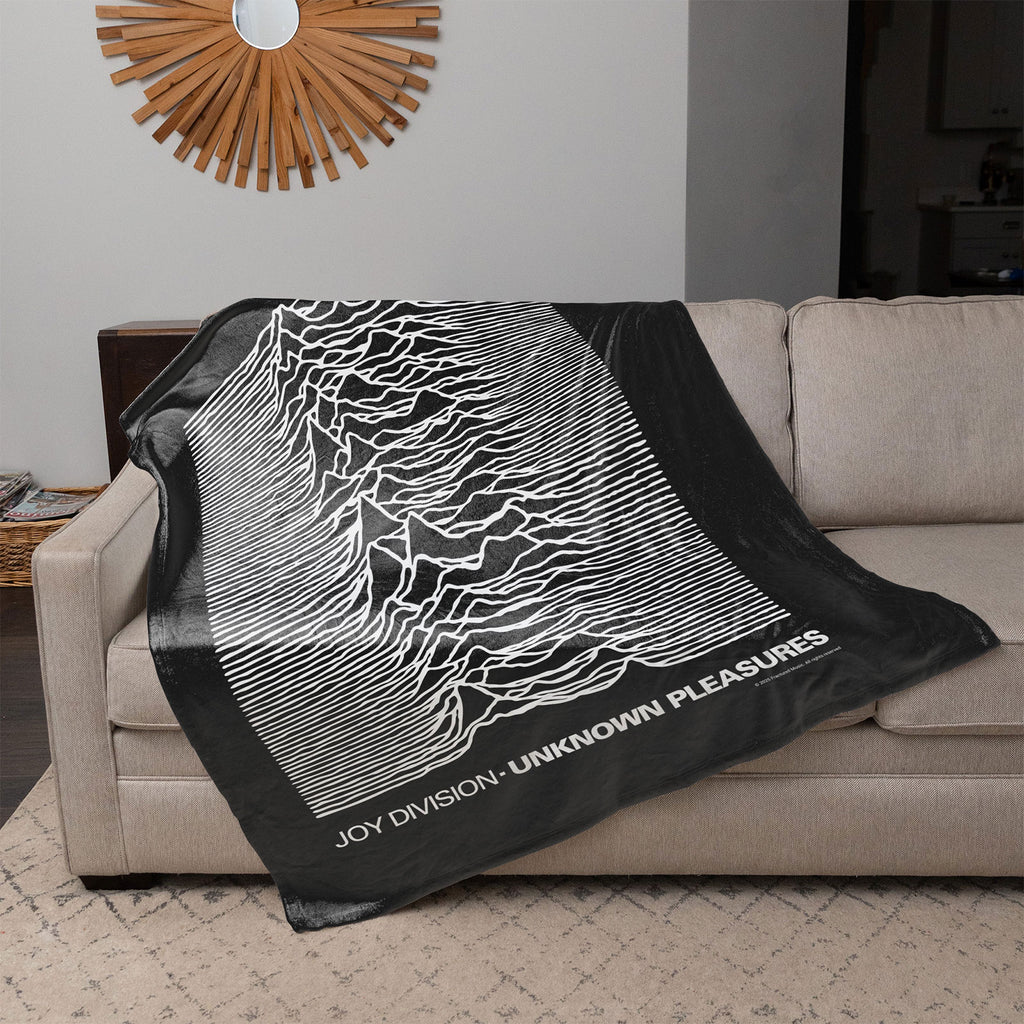 Joy Division Sherpa Fleece Blanket: Unknown Pleasures (Black)
