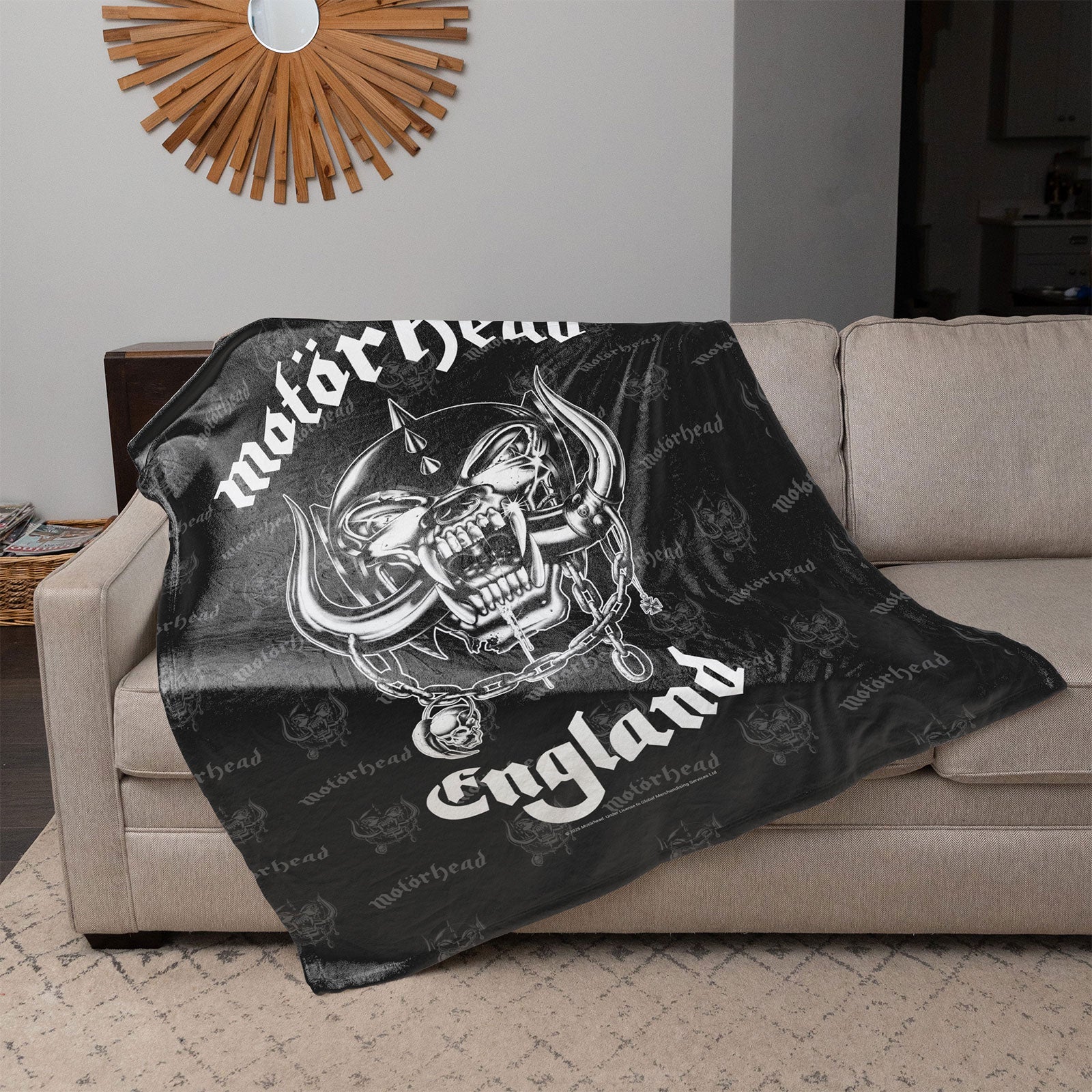 Motorhead Sherpa Fleece Blanket: England (Black)
