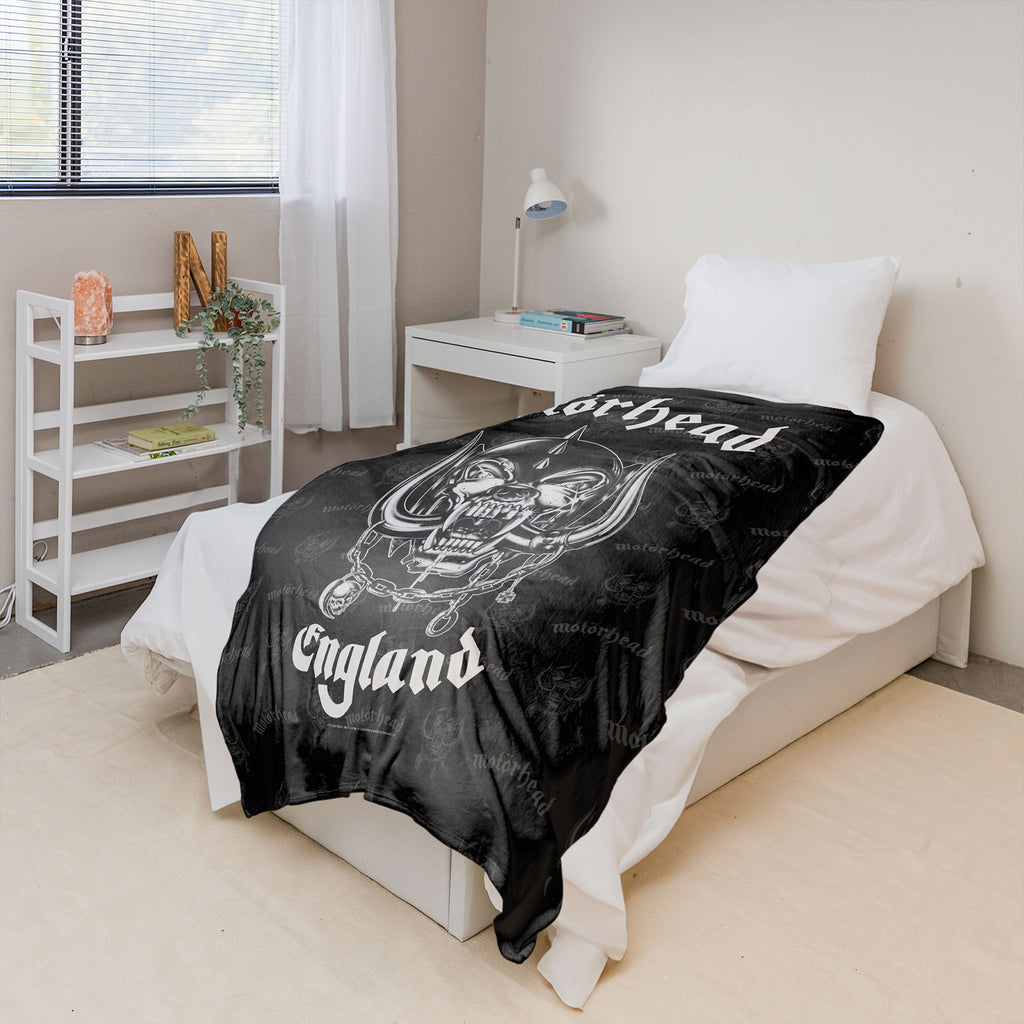 Motorhead Sherpa Fleece Blanket: England (Black)