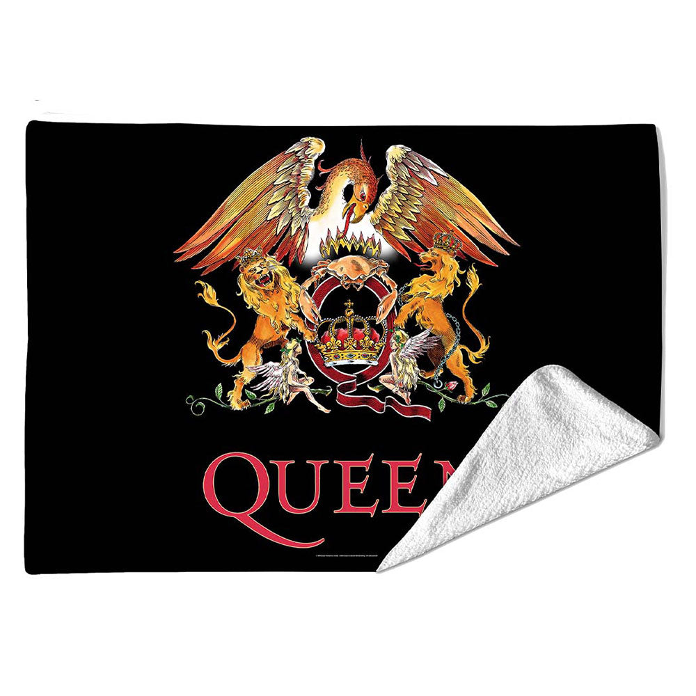Queen Sherpa Fleece Blanket: Crest (Multicolour)