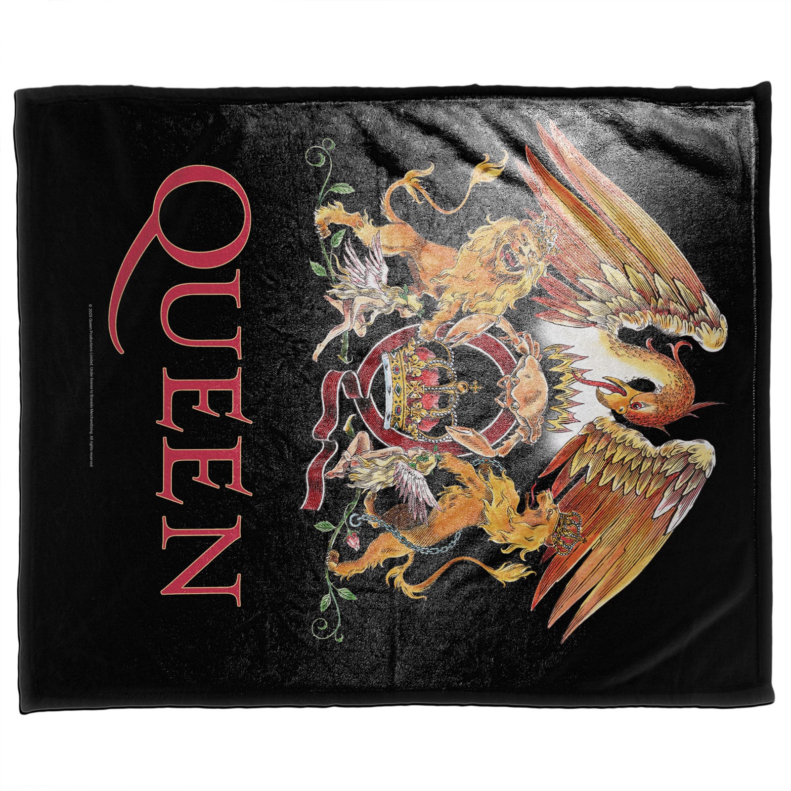 Queen Sherpa Fleece Blanket: Crest (Multicolour)