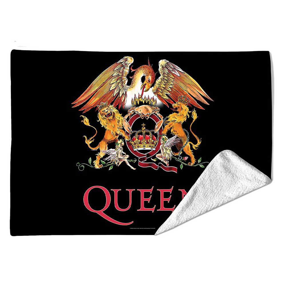 Queen Sherpa Fleece Blanket: Crest (Multicolour)