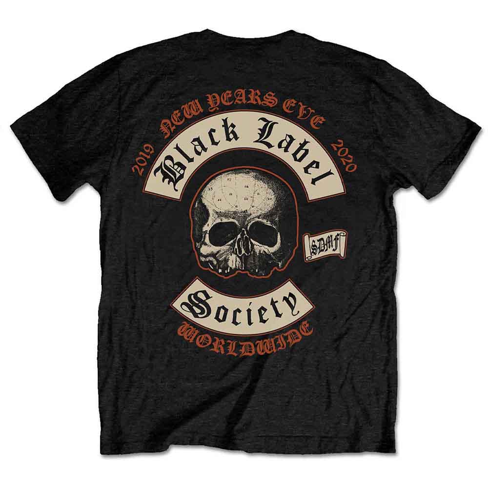 Black Label Society Unisex T-Shirt: New Years Eve (Black) (Back Print)
