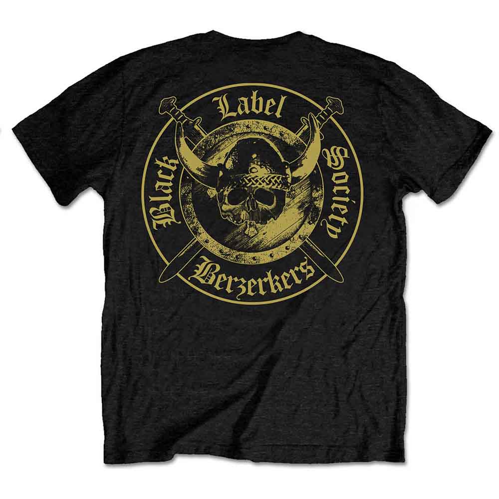 Black Label Society Unisex T-Shirt: Berzerkers (Black) (Back Print)
