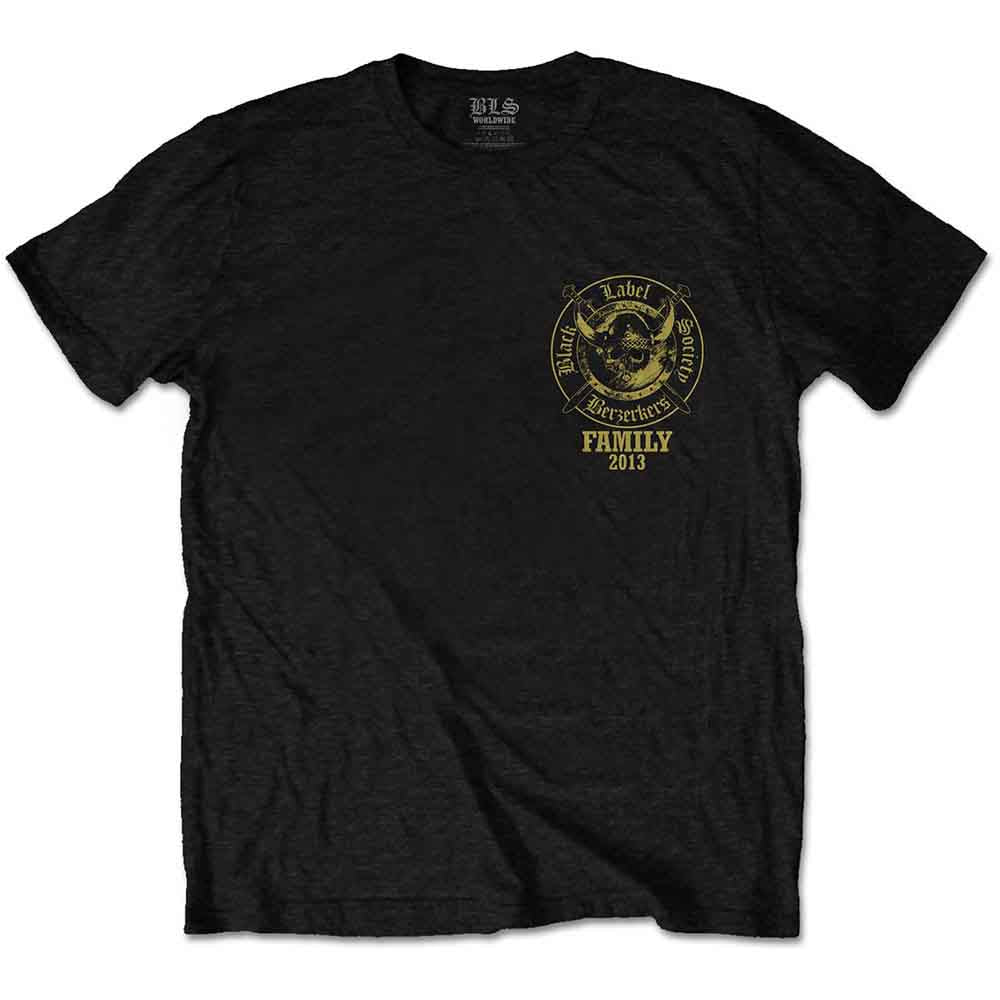 Black Label Society Unisex T-Shirt: Berzerkers (Black) (Back Print)