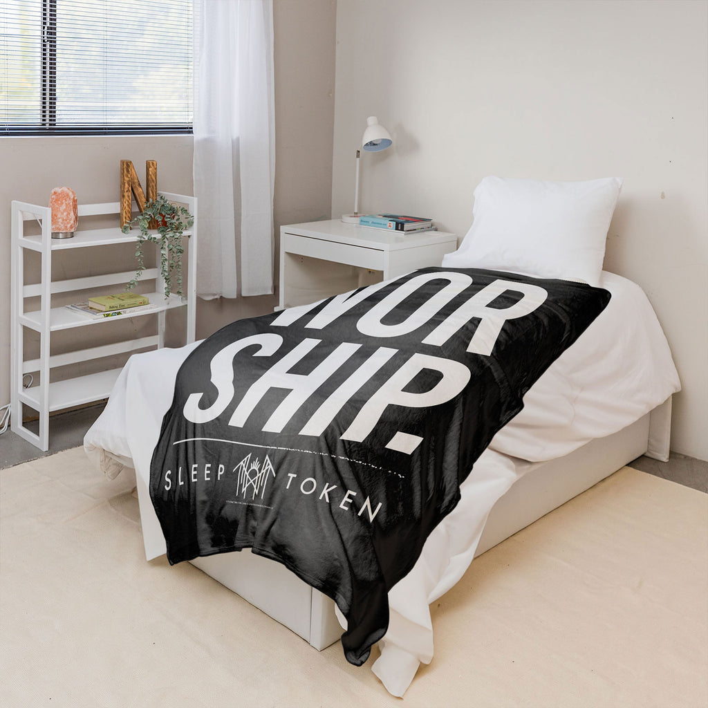Sleep Token Sherpa Fleece Blanket: Worship (Black)