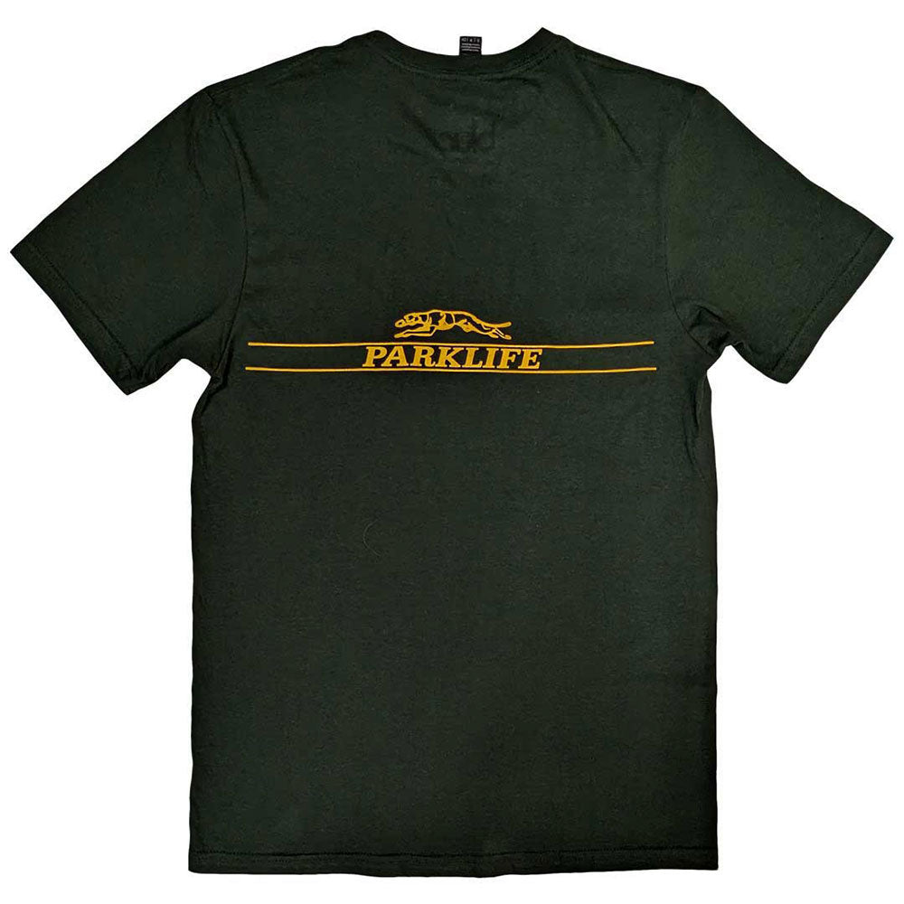 Blur Unisex T-Shirt: Parklife Album (Green) (Back Print)