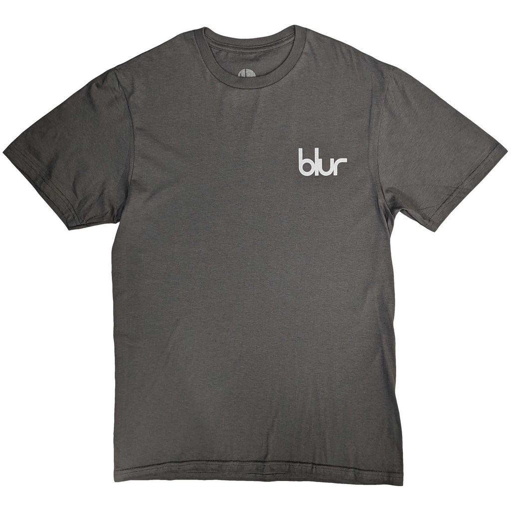 Blur Unisex T-Shirt: Pocket Blur / Parklife (Charcoal Grey) (Back Print)