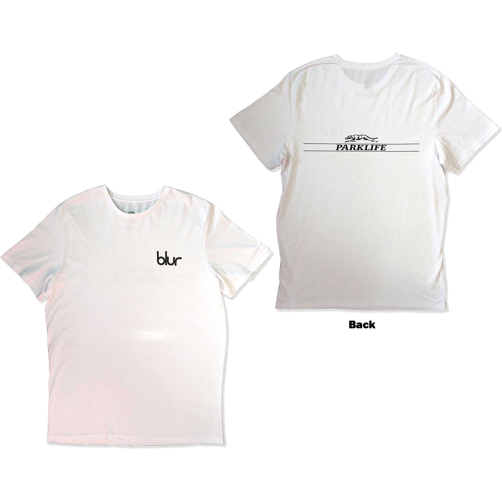 Blur Unisex T-Shirt: Pocket Blur / Parklife (White) (Back Print)