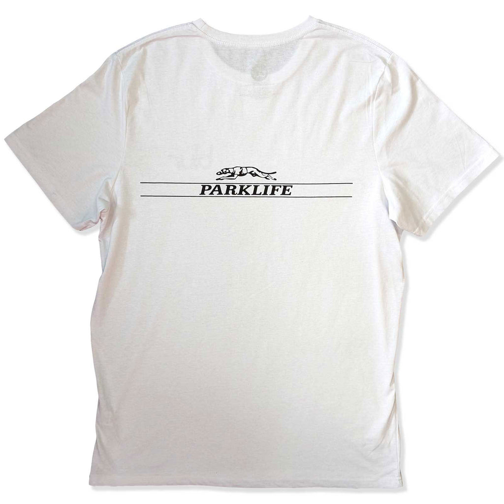 Blur Unisex T-Shirt: Pocket Blur / Parklife (White) (Back Print)