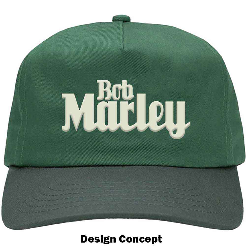 Bob Marley Unisex Baseball Cap: Text Logo (Green)