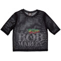 Bob Marley Ladies Mesh Crop Top: Logo (Black)