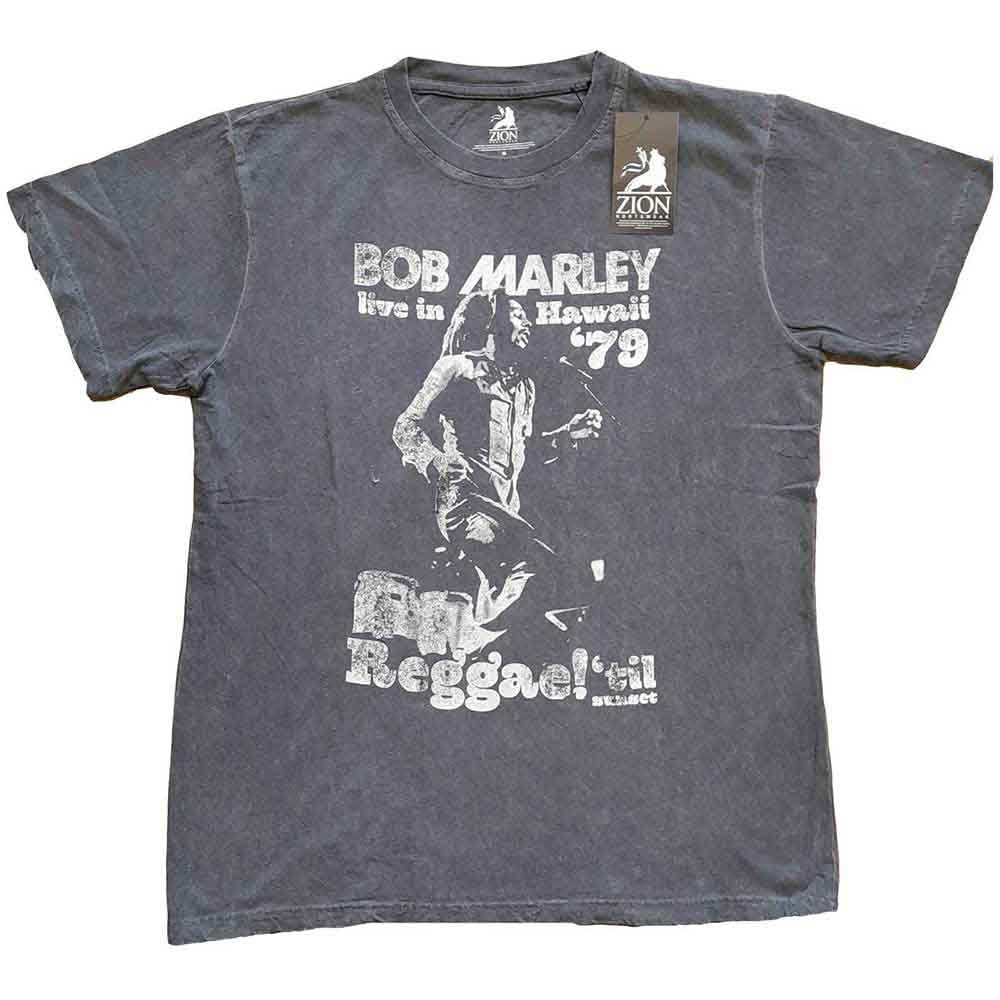 Bob Marley Unisex T-Shirt: Hawaii (Charcoal Grey) (Wash Collection)