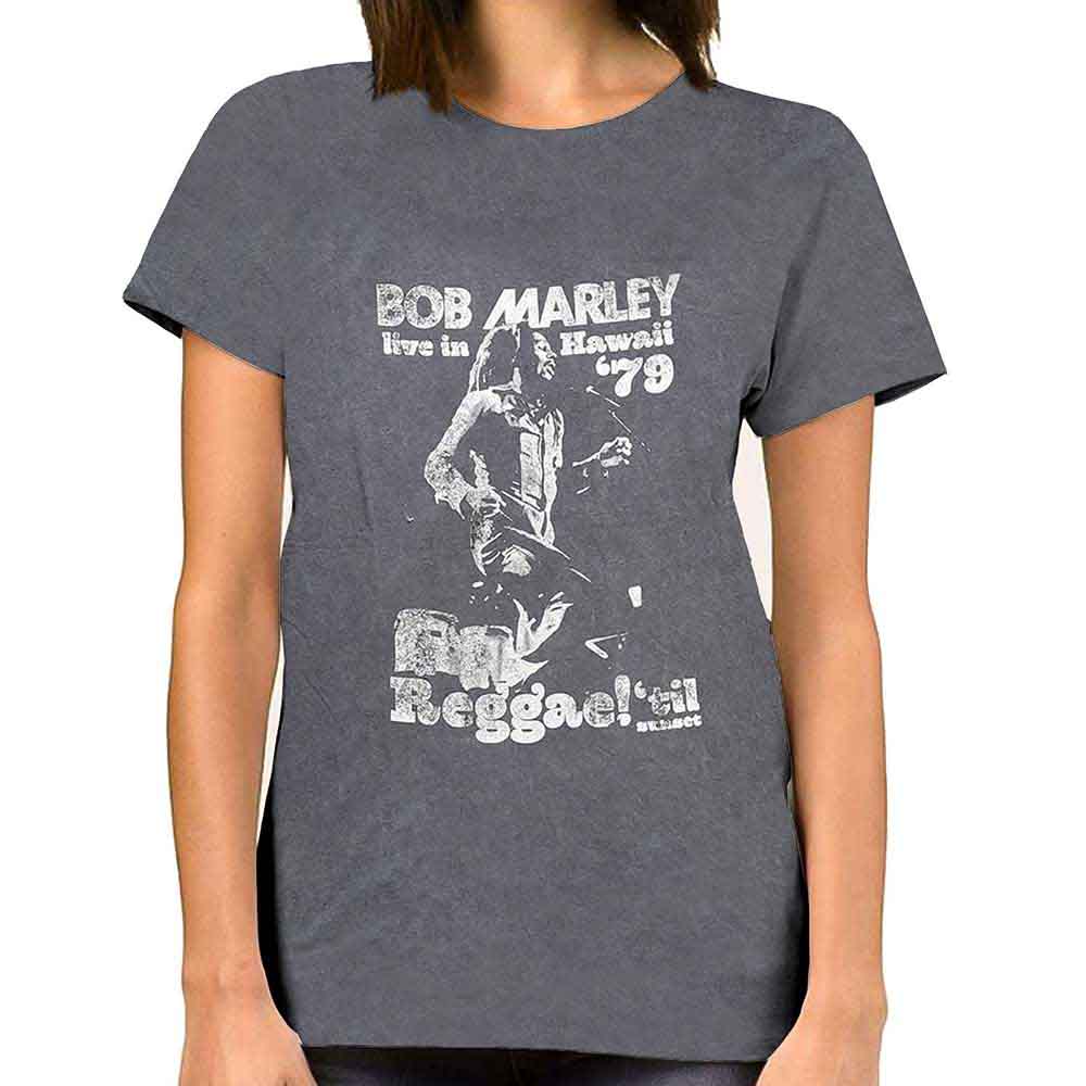 Bob Marley Unisex T-Shirt: Hawaii (Charcoal Grey) (Wash Collection)
