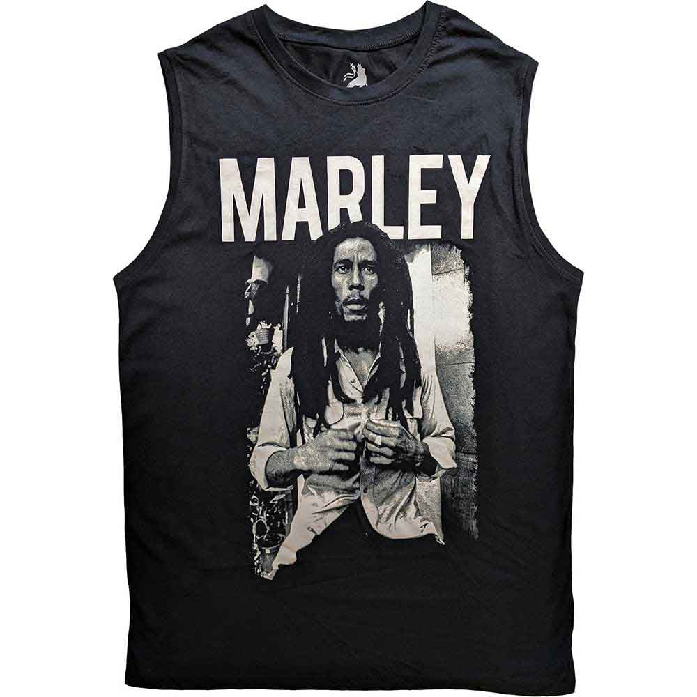 Bob Marley Unisex Tank T-Shirt: Marley B&W (Black)