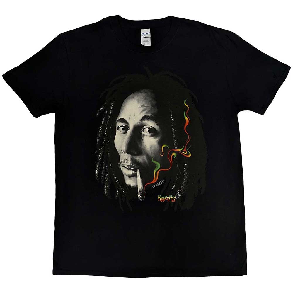Bob Marley Unisex T-Shirt: Rasta Smoke (Black)