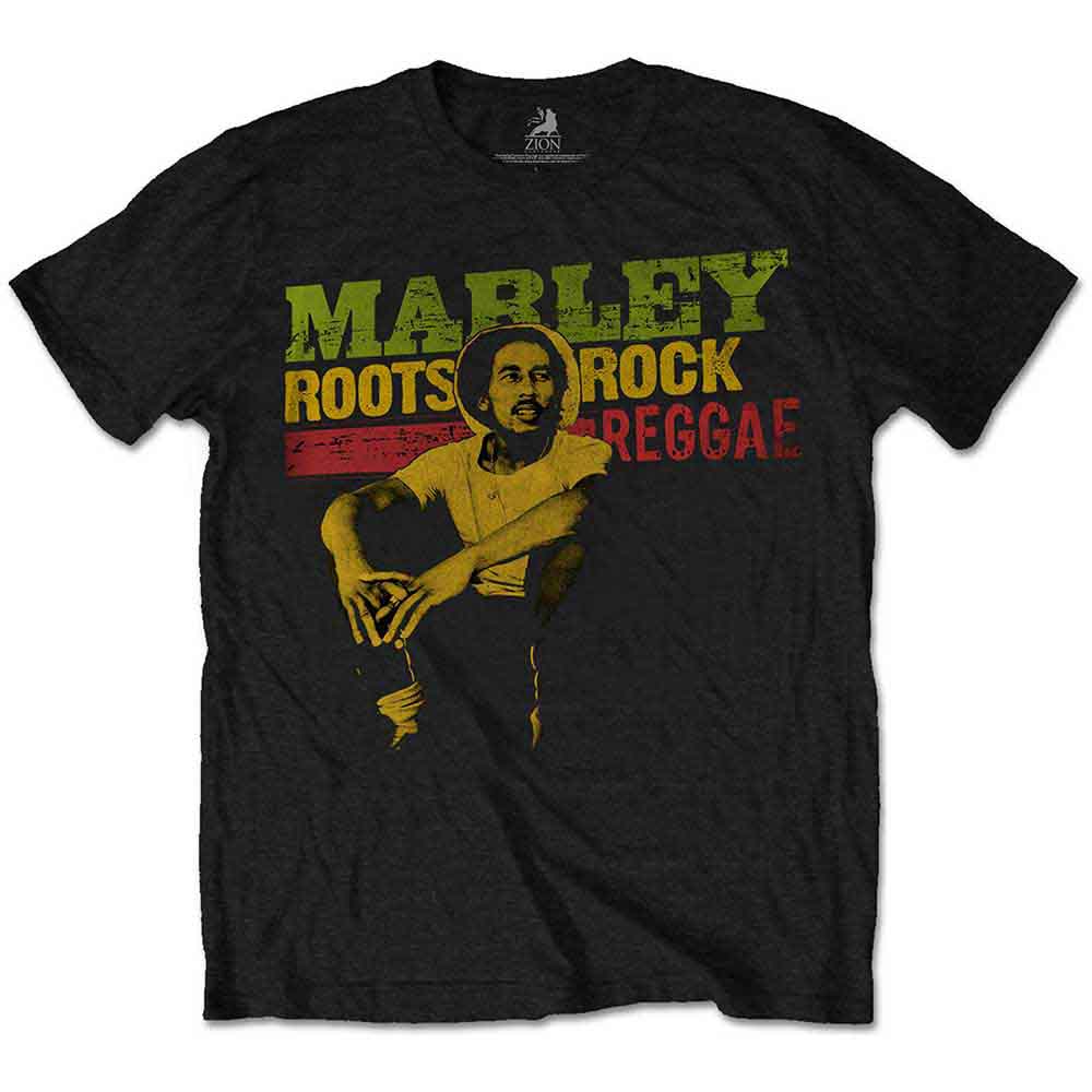 Bob Marley Kids T-Shirt: Roots, Rock, Reggae (Black)