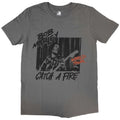 Bob Marley Unisex T-Shirt: Catch A Fire World Tour (Charcoal Grey)