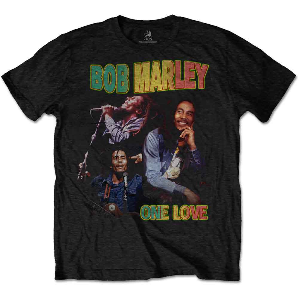 Bob Marley Unisex T-Shirt: One Love Homage (Black)