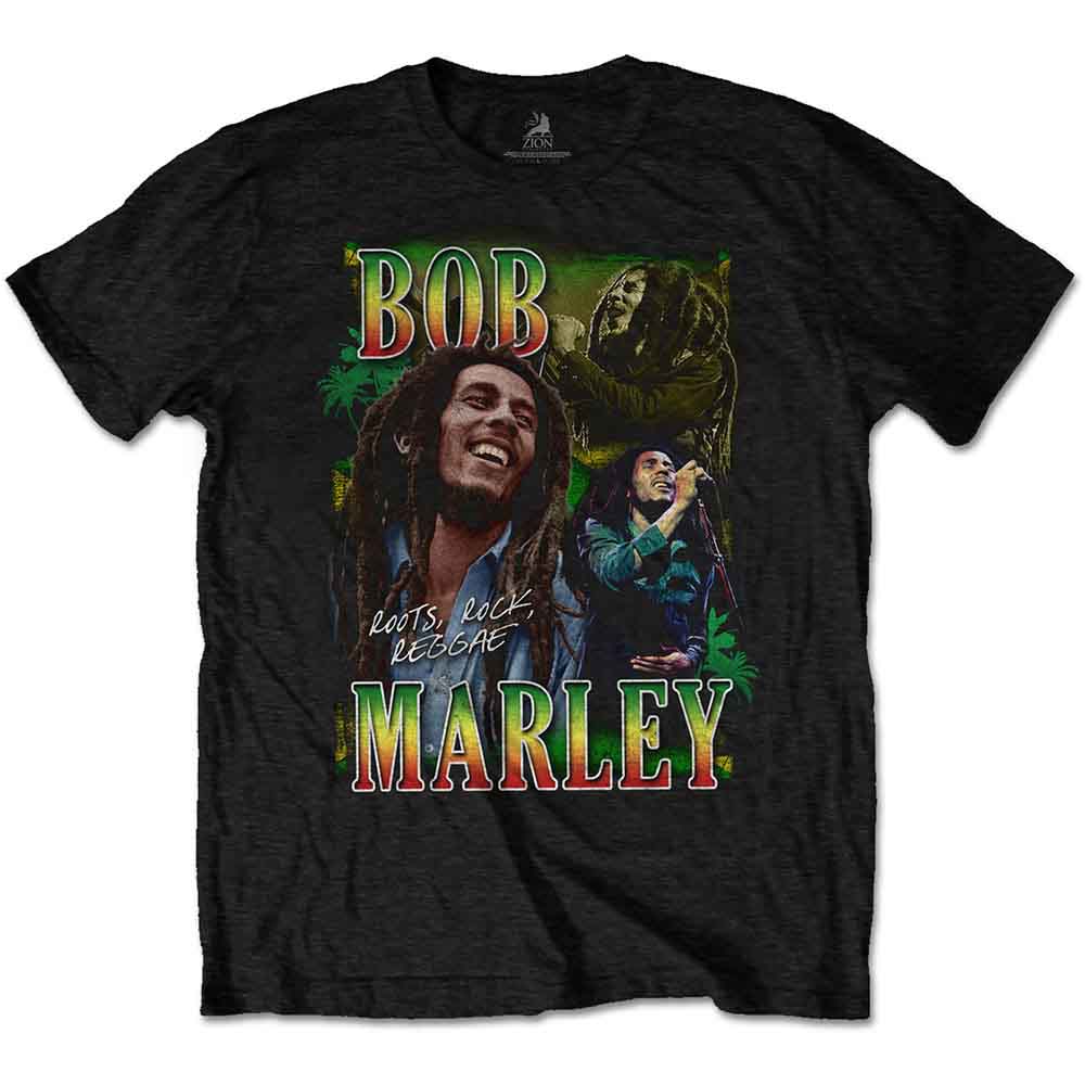 Bob Marley Unisex T-Shirt: Roots, Rock, Reggae Homage (Black)