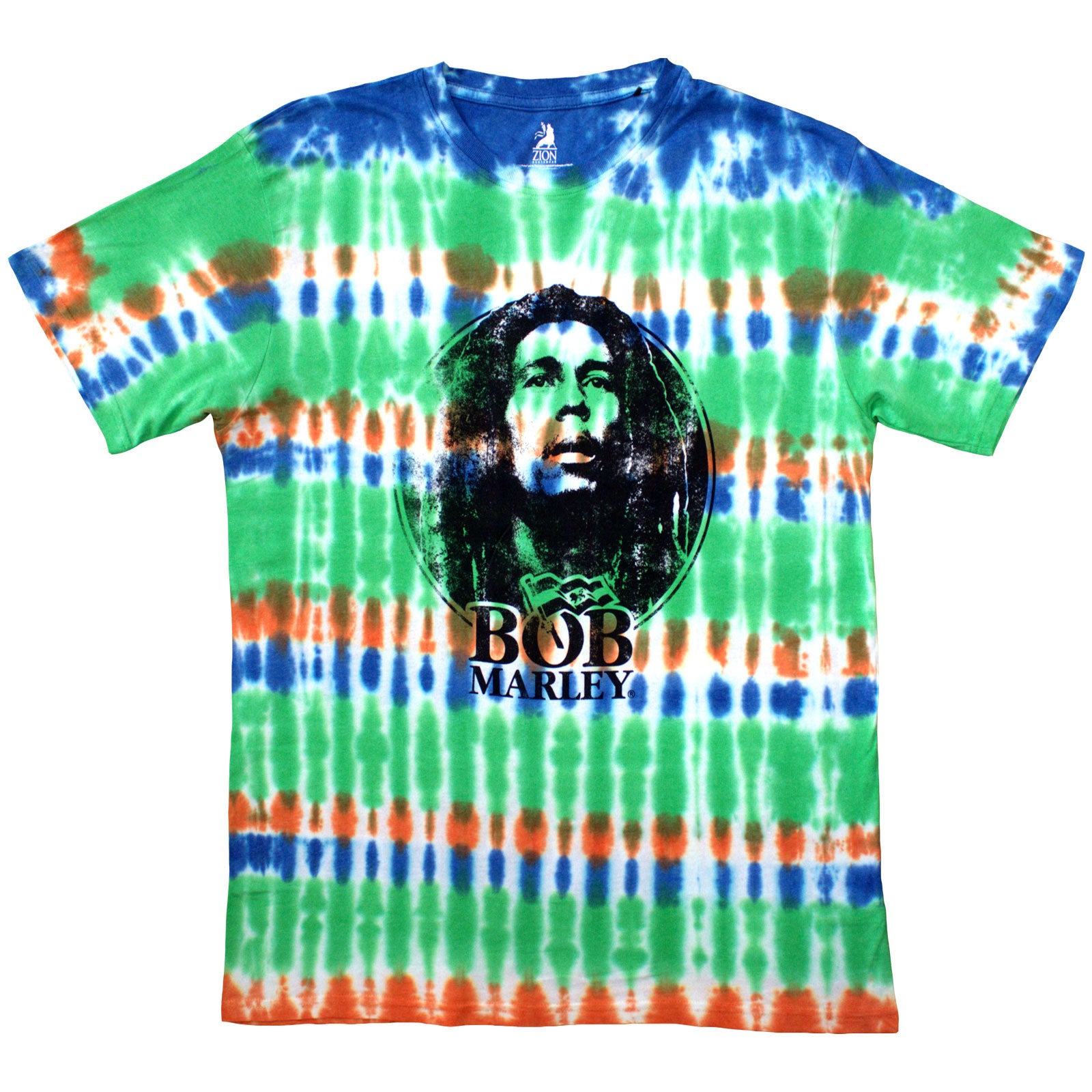 Bob Marley Unisex T-Shirt: Black & White Logo (Dip-Dye On White) (Wash Collection)