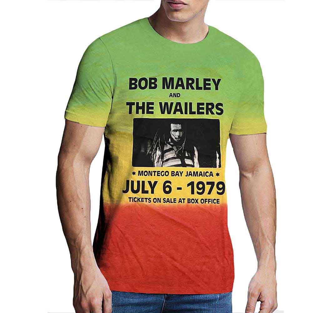 Bob Marley Unisex T-Shirt: Montego Bay (Green) (Wash Collection)