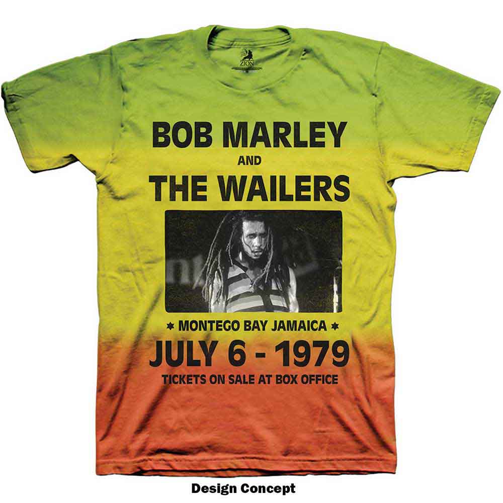 Bob Marley Unisex T-Shirt: Montego Bay (Green) (Wash Collection)