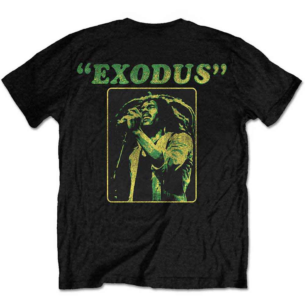 Bob Marley Unisex T-Shirt: Exodus (Black) (Back Print)