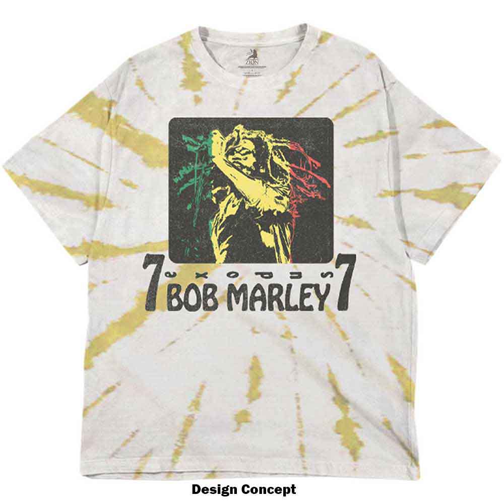 Bob Marley Unisex T-Shirt: 77 (White) (Wash Collection)