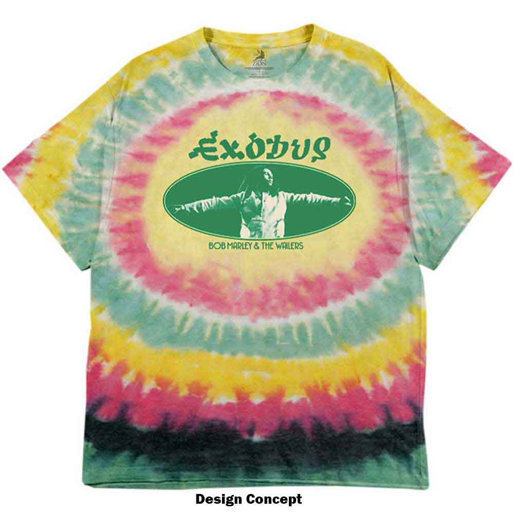 Bob Marley Unisex T-Shirt: Exodus Oval (Multicolour) (Wash Collection)