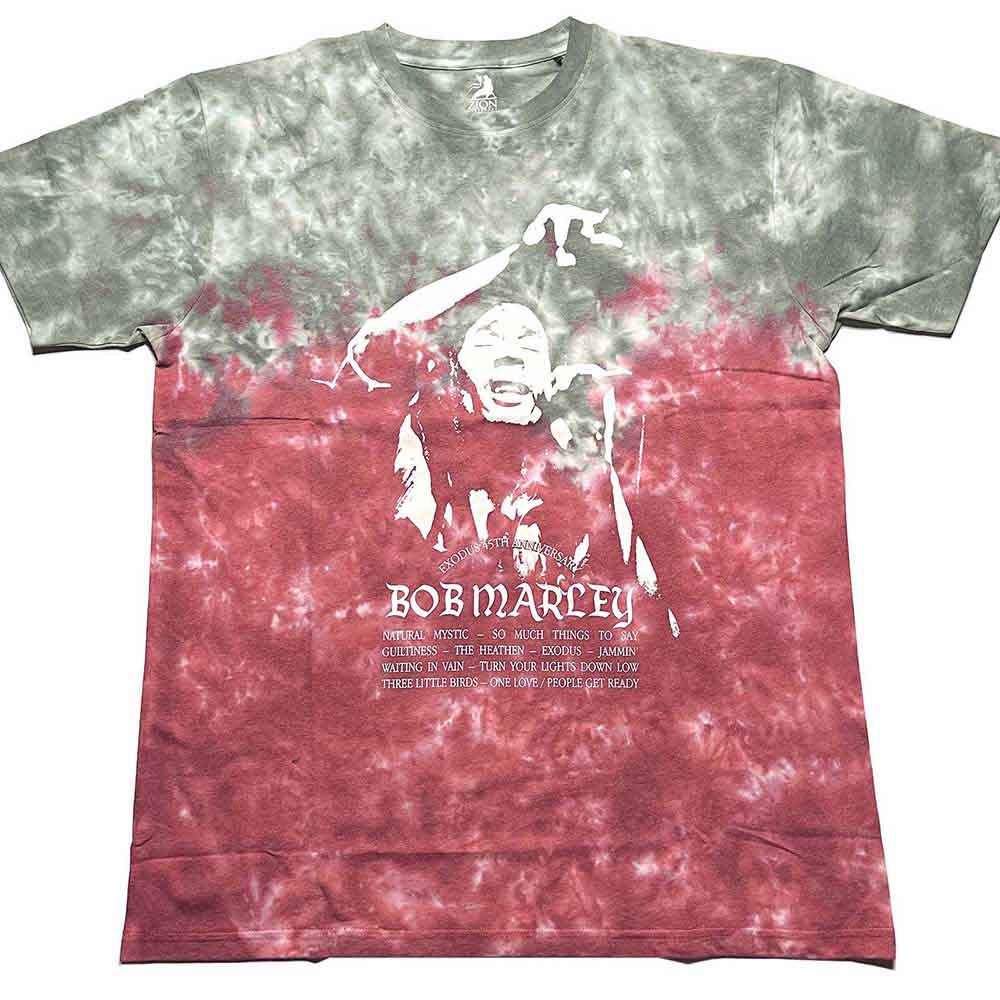 Bob Marley Unisex T-Shirt: Exodus Playlist (Red) (Wash Collection)