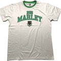 Bob Marley Unisex Ringer T-Shirt: Collegiate Crest (White)