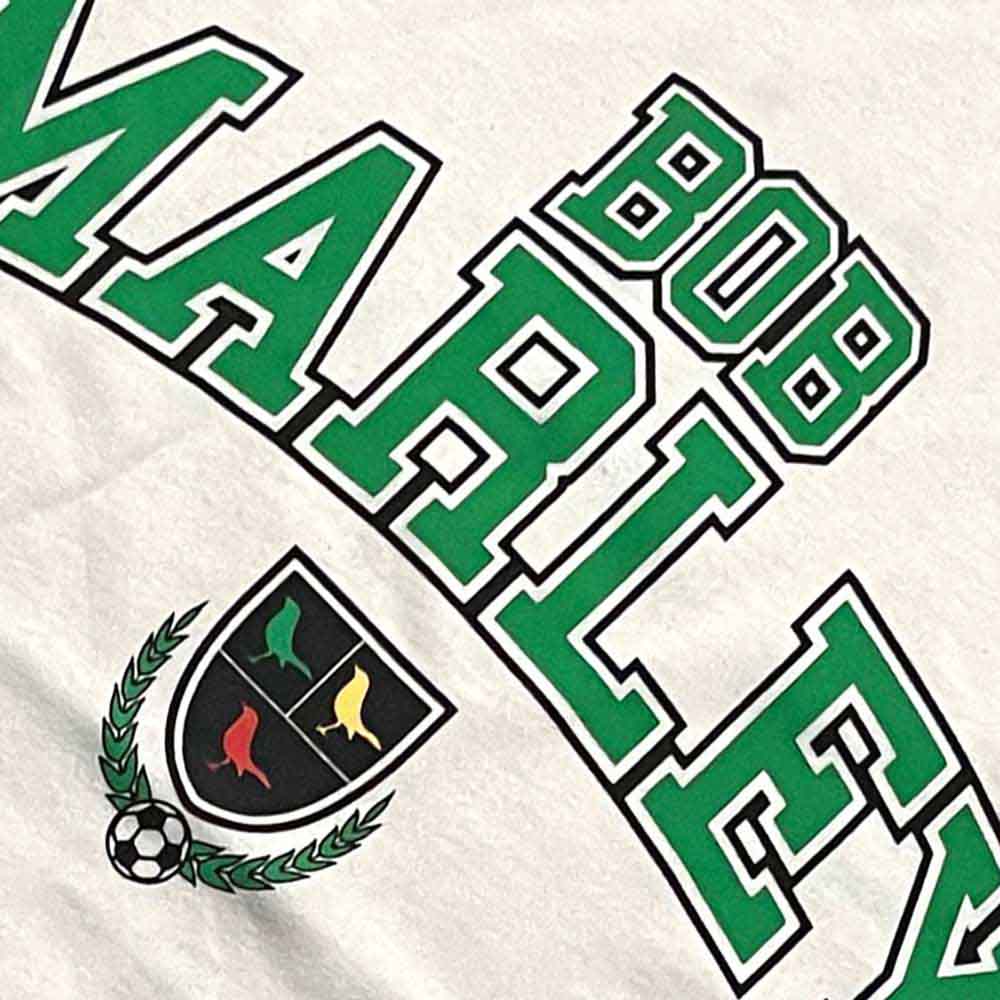 Bob Marley Unisex Ringer T-Shirt: Collegiate Crest (White)